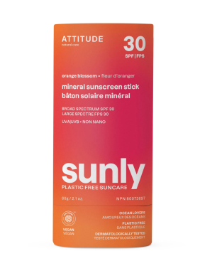 Attitude Minerale Zonnestick SPF 30 - Orange Blossom Plasticvrije minerale zonnecrème met oranjebloesemgeur