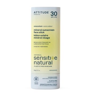 Attitude Parfumvrije Gezicht Zonnestick - SPF 30 Plasticvrije minerale zonnecrème voor het gezicht