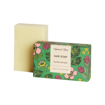 Helemaal Shea Shampoo Bar - Tea Tree & Munt Solide shampoo voor normaal tot vet haar, vrij van kokos-, palm- en olijfolie