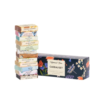 Helemaal Shea Coffret cadeau de 12 savons 12 savons artisanaux dans un coffret cadeau