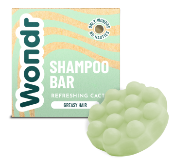 Wondr Shampoing solide rafraîchissant au cactus Shampoing solide pour cheveux gras et sans vie