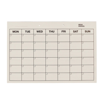 Redopapers Maandplanner Maandplanner van papieroverschotten