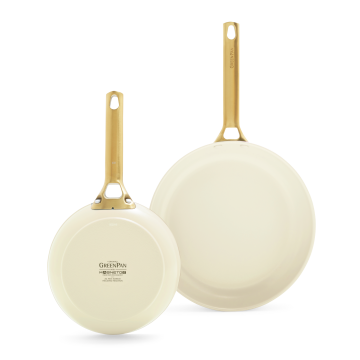 GreenPan Ensemble de casseroles 2 pièces Padova Reserve, blanc crème Set de casseroles haut de gamme avec revêtement antiadhésif en céramique