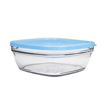 Duralex Opbergdoos 2000 ml Vierkante opbergdoos van Duralex® glas met deksel 20 cm
