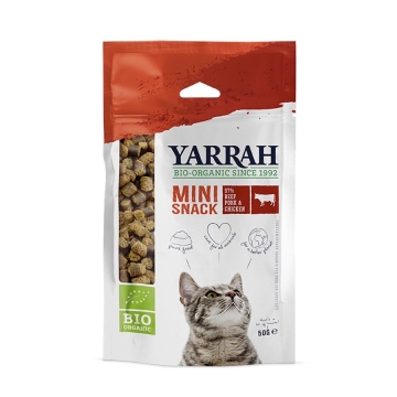 Yarrah Biologische Mini Snack Kat Kattensnacks met biologisch vlees en zuivere ingrediënten