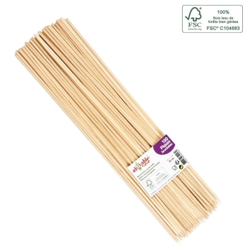 Ah Table Brochettes 100 brochettes en bois de tilleul certifié FSC