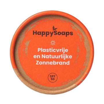 HappySoaps Zonnebrand SPF50 Natuurlijke zonnecrème met hoge bescherming in kartonnen verpakking