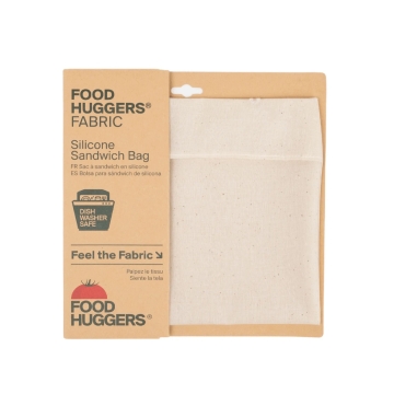 Food Huggers Silicone Sandwich Bag Natural Medium Duurzaam lunch- of bulkzakje gemaakt van katoen en silicone