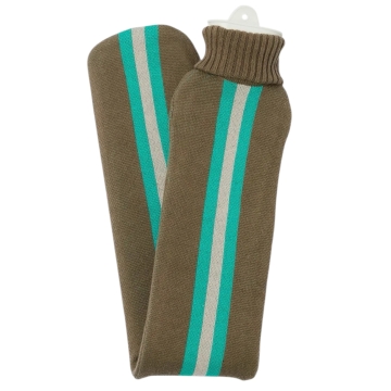 SUITE702 Warmwaterkruik XL College Taupe Kruik van natuurlijk rubber met gebreid hoesje van biokatoen