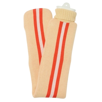 SUITE702 Warmwaterkruik XL Light Peach Kruik van natuurlijk rubber met gebreid hoesje van biokatoen
