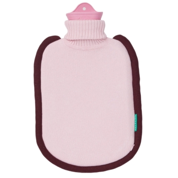 SUITE702 Warmwaterkruik Bumper Pink Pastel Kruik van natuurlijk rubber met gebreid hoesje van biokatoen