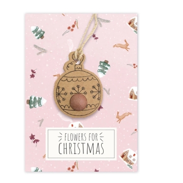 Blossombs Flowers for Christmas met zaadbommetje Wenskaart kerstmis met hanger en zaadbommetje