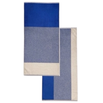 SUITE702 Badhanddoeken Set Blend Cobalt-Ecru (2) Badhanddoeken in biologisch terry katoen gemaakt in Portugal