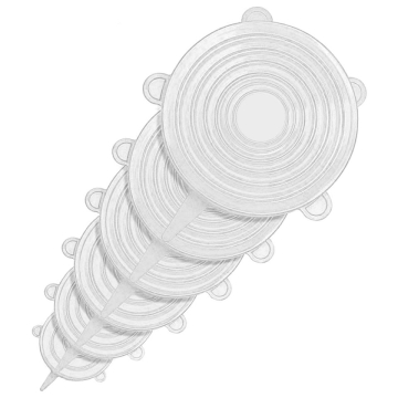 Dotz Silicone Stretch deksels (6) 6 Sleeves voor het afdekken en bewaren van voedsel