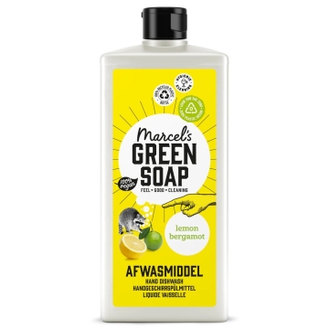 Marcel's Green Soap Liquide vaisselle au citron et à la bergamote Liquide vaisselle biodégradable au délicieux parfum de citron