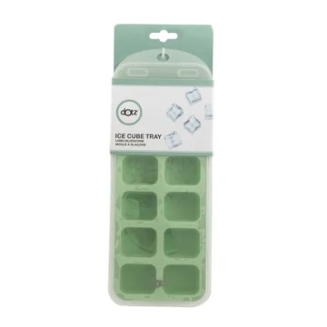 Dotz Moule à glaçons 12 glaçons Vert Moule à glaçons avec couvercle en silicone pour 12 glaçons