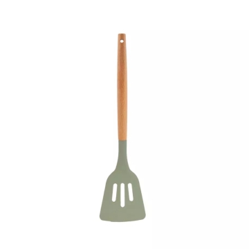Point-Virgule Bakspaan Iceberg Green Bakspaan in silicone met bamboe handvat