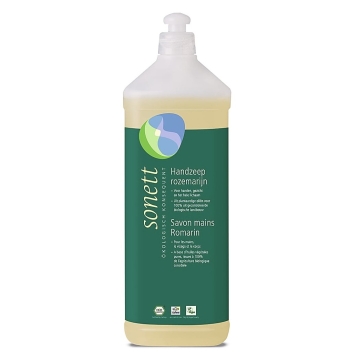 Sonett Recharge de savon pour les mains au romarin Savon pour les mains doux et végétal au parfum épicé de romarin