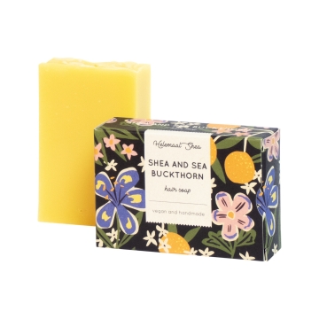 Helemaal Shea Shampooing solide au karité et à l'argousier Shampooing solide pour tous les types de cheveux et pour les cuirs chevelus sensibles