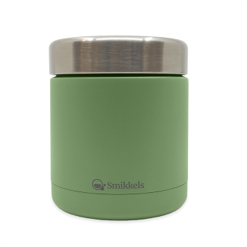 Smikkels Lunch Thermos Groen 350 ml RVS Thermosbeker voor meenemen van maaltijden, soep, pasta...