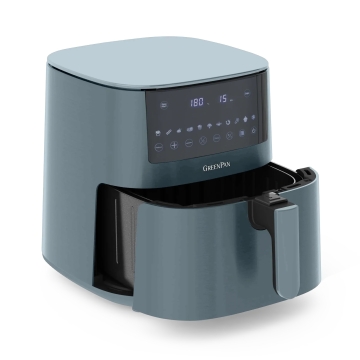 GreenPan Bistro AirFryer XXL Smokey Blue 7,2 L Friteuse à air chaud XXL de Greenpan d'une capacité de 7,2 L et dotée de 11 programmes