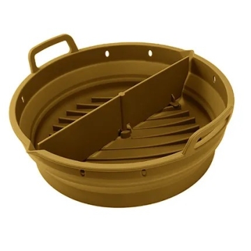 Point-Virgule Moule pliable pour friteuse à air chaud Cumin Grand Moule rond en silicone pour friteuse à air chaud avec séparateur