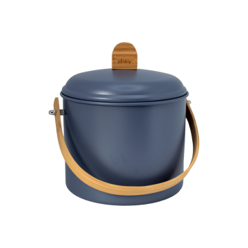 Pebbly Seau à compost 3,5 L Slate Compostier d'intérieur en acier élégant avec filtre anti-odeurs