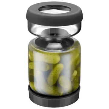 Westmark Bocal de conservation avec système de drainage 900 ml Bocal en verre borosilicaté avec système de drainage pour le saumurage, la mise en conserve de légumes, de fruits...