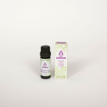 Sjankara Huile essentielle de citronnelle de Java Cymbopogon winterianus, biologique, flacon de 11 ml