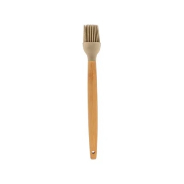 Point-Virgule Rond Bakpenseel Bakpenseel in platinum silicone met bamboe handvat