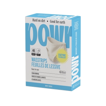 Powr Bandes de lavage pour le linge blanc Lessive en bandelettes dotées d'une technologie enzymatique, efficace dès 15 °C
