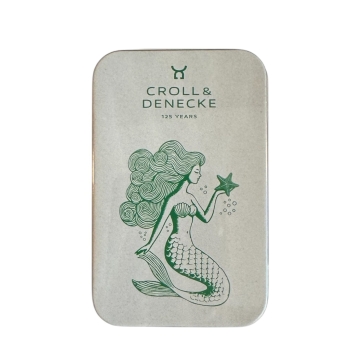 Croll and Denecke Zeepblikje reisformaat voor shampoo bars & zeep - Zeemeermin Bewaar- en reisblikje voor solide bars