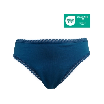 Anae Menstruatieslip - Blauw - Lichte Menstruatie Menstruatieslip van bio-katoen als alternatief voor wegwerp maandverband of tampon