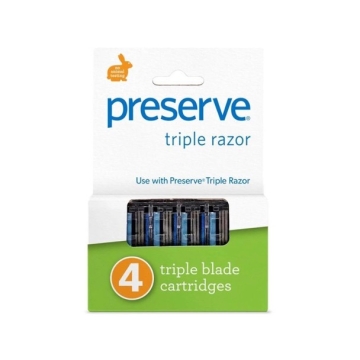 Preserve Lames de rechange pour rasoir Triple Shave Lames de rechange compatibles avec les rasoirs Preserve Triple Razor, Gillette Sensor et Personna Acti-Flexx.