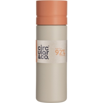 Circular & Co Bouteille d'eau réutilisable à emporter 21 oz/600 ml - Orange/Blanc Gourde de 0,6 L en plastique recyclé