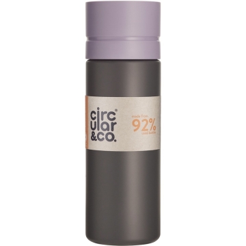 Circular & Co Bouteille d'eau réutilisable à emporter 21 oz/600 ml - Violet/Gris Gourde de 0,6 L en plastique recyclé
