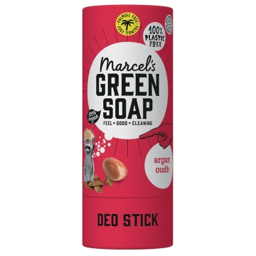 Marcel's Green Soap Déodorant en stick - Argan et Oudh Crème déodorante au bicarbonate de soude, conditionnée dans un emballage en carton