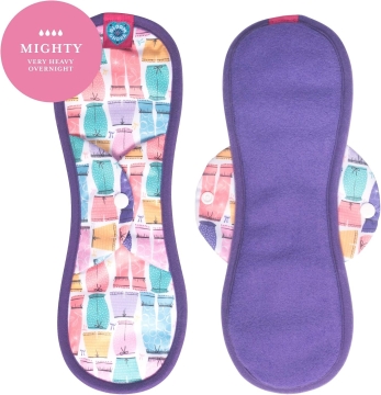 Bloom&Nora Serviettes hygiéniques lavables Mighty – Flirt - Trousers Serviettes hygiéniques lavables pour les règles très abondantes, les saignements importants et une protection maximale.