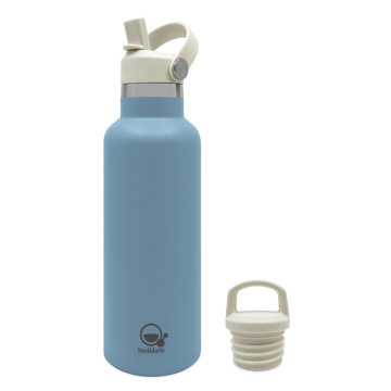 Smikkels Gourde isotherme en acier inoxydable, bleue, 500 ml Gourde isotherme à double paroi en acier inoxydable d'une contenance de 500 ml