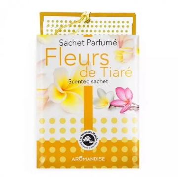 Aromandise Sachet parfumé à la fleur de tiaré Sachet parfumé naturel au parfum exotique et chaleureux, à suspendre dans une armoire, un couloir ou une voiture