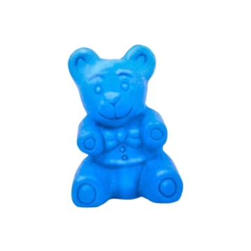 Okonorm Koda – Crayon de cire naturel en forme d'ours - Bleu Joli crayon de cire composé à 100 % de matériaux naturels.