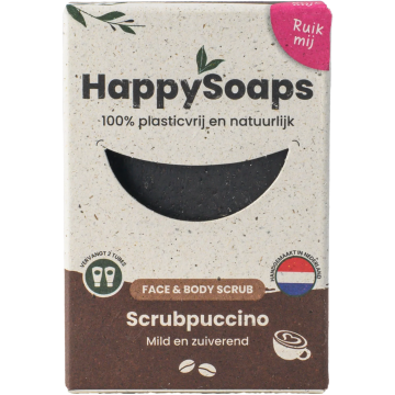 HappySoaps Scrubpuccino Gommage visage et corps Gommage doux et purifiant pour le visage et le corps