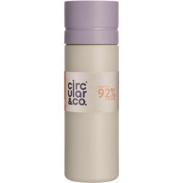 Circular & Co Herbruikbare to go waterfles 21oz/600ml - Paars/Wit Drinkfles 0,6L van recycled plastic