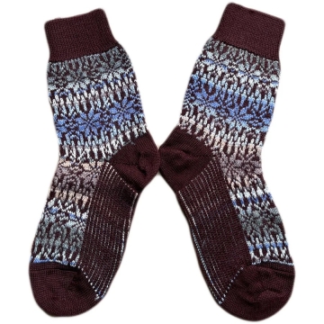 Hirsch Natur Noorse Ster Starry Night 100% Biologische wollen sokken met GOTS label