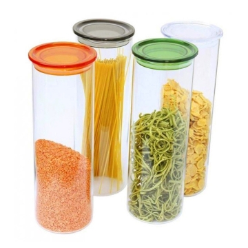 Ah Table Pot de conservation en verre - 1,8 L Pot de conservation en verre avec couvercle en verre, idéal pour les spaghettis