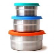 Eco Lunchbox Seal Cup Trio Brooddoos/Opbergpotje Drie in elkaar passende brooddozen van roestvrij staal