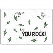 Bloom Your Message Bloeiwenskaart - You Rock Plantbare wenskaart met rucolazaadjes