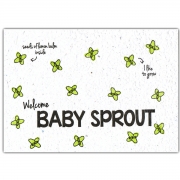 Bloom Your Message Bloeiwenskaart - Baby Sprout Plantbare wenskaart met citroenmelissezaadjes