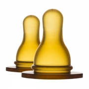 EcoViking Natuurrubberen Spenen - EcoViking Set van 2 ronde spenen van natuurrubber voor de glazen babyflessen van EcoViking
