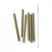 Bambu Bamboe Mini Rietjes (6) + Rietjesborstel Set van 6 korte bamboerietjes
